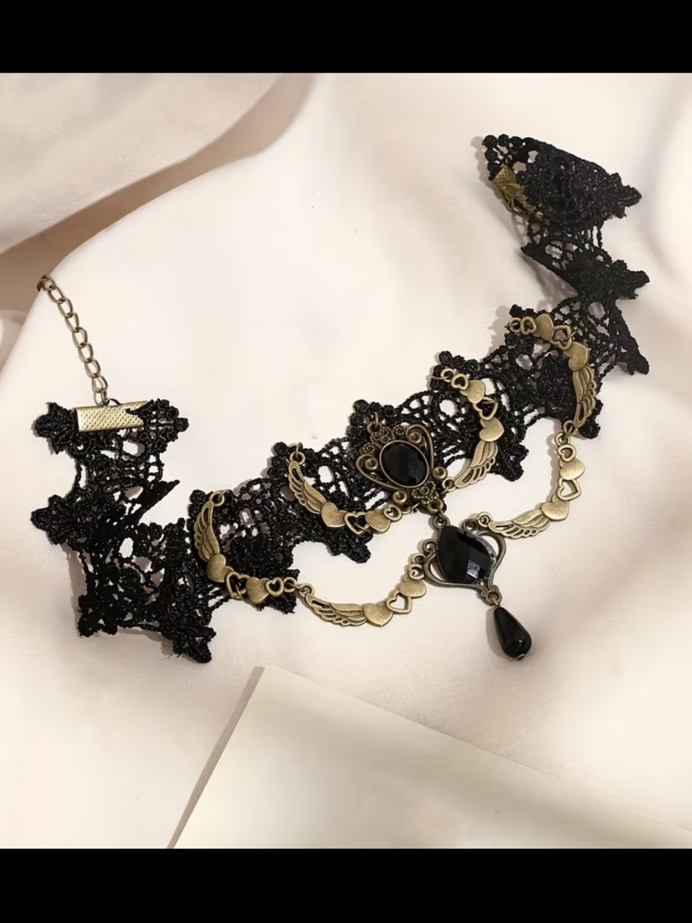 Black Lace Victorian Gothic Choker Necklace